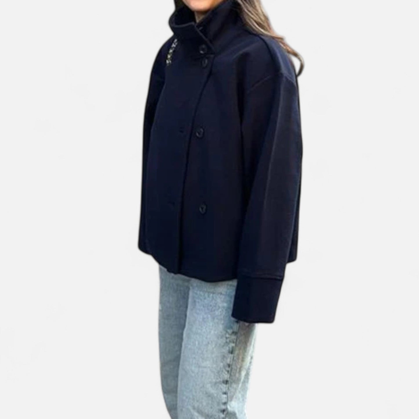 Elegante Damen Kurzjacke mit Modernem Stehkragen – Stylisch, Zeitlos & Vielseitig Kombinierbar