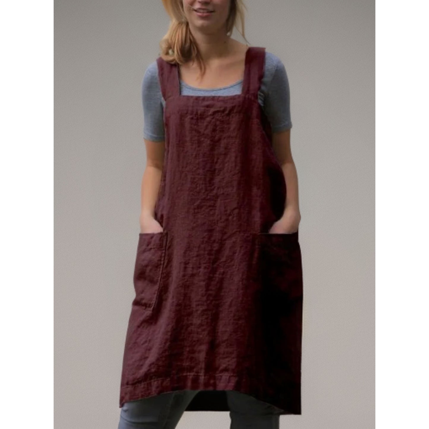 Heidy | Apron Dress mit Taschen | Lässiges Damenkleid im Schürzenstil für Alltag & Sommer