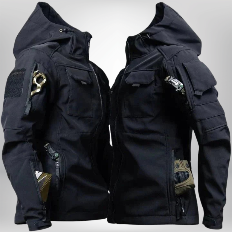 Kingston | Herren Winterjacke mit Kapuze, Winddicht & Wasserabweisend, Taktische Outdoorjacke mit Mehreren Taschen