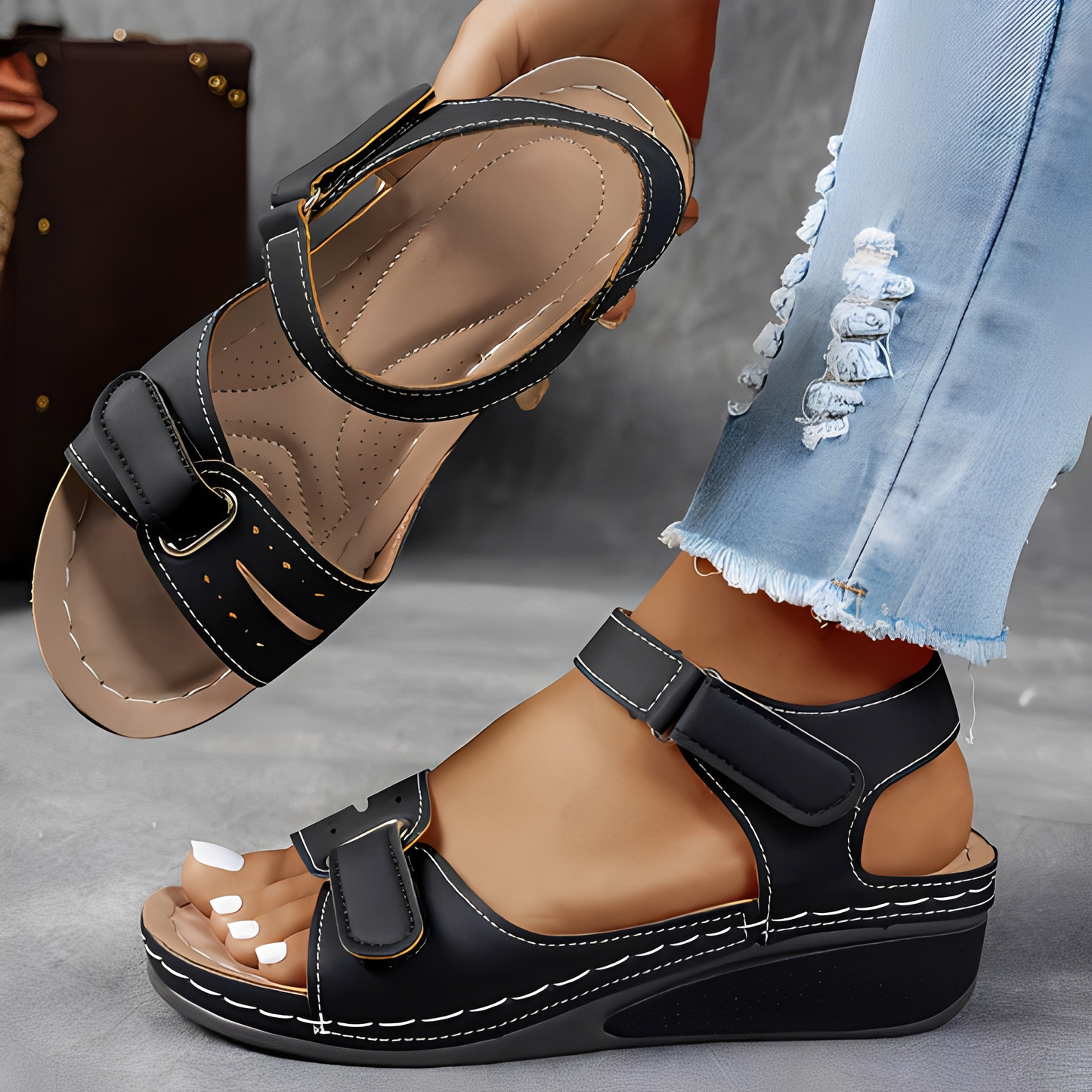 Damen Sandalen mit Komfort-Fußbett – Leichte Sommerschuhe für Alltag, Reisen und Spaziergänge