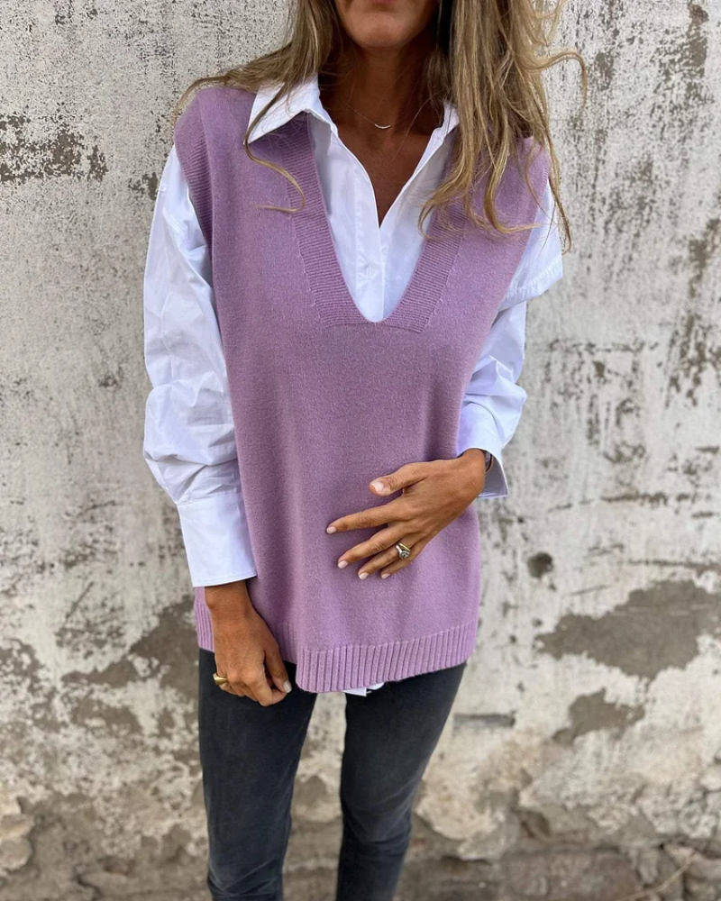 Blisandra | Elegante Strick-Weste für Damen mit V-Ausschnitt