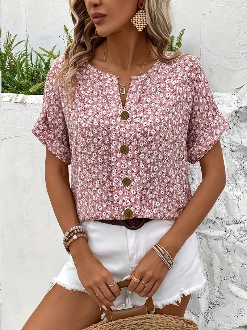 Damen Sommer-Top mit Knopfleiste – Luftig, Elegant & Vielseitig