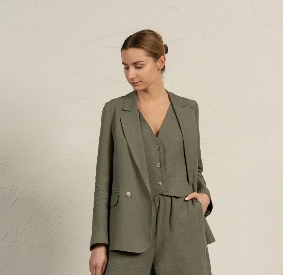 Blazer aus Leinen mit strukturierter Silhouette