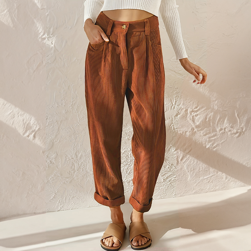 Locker fallende Hose mit hoher Taille – Modern, Komfortabel & Vielseitig