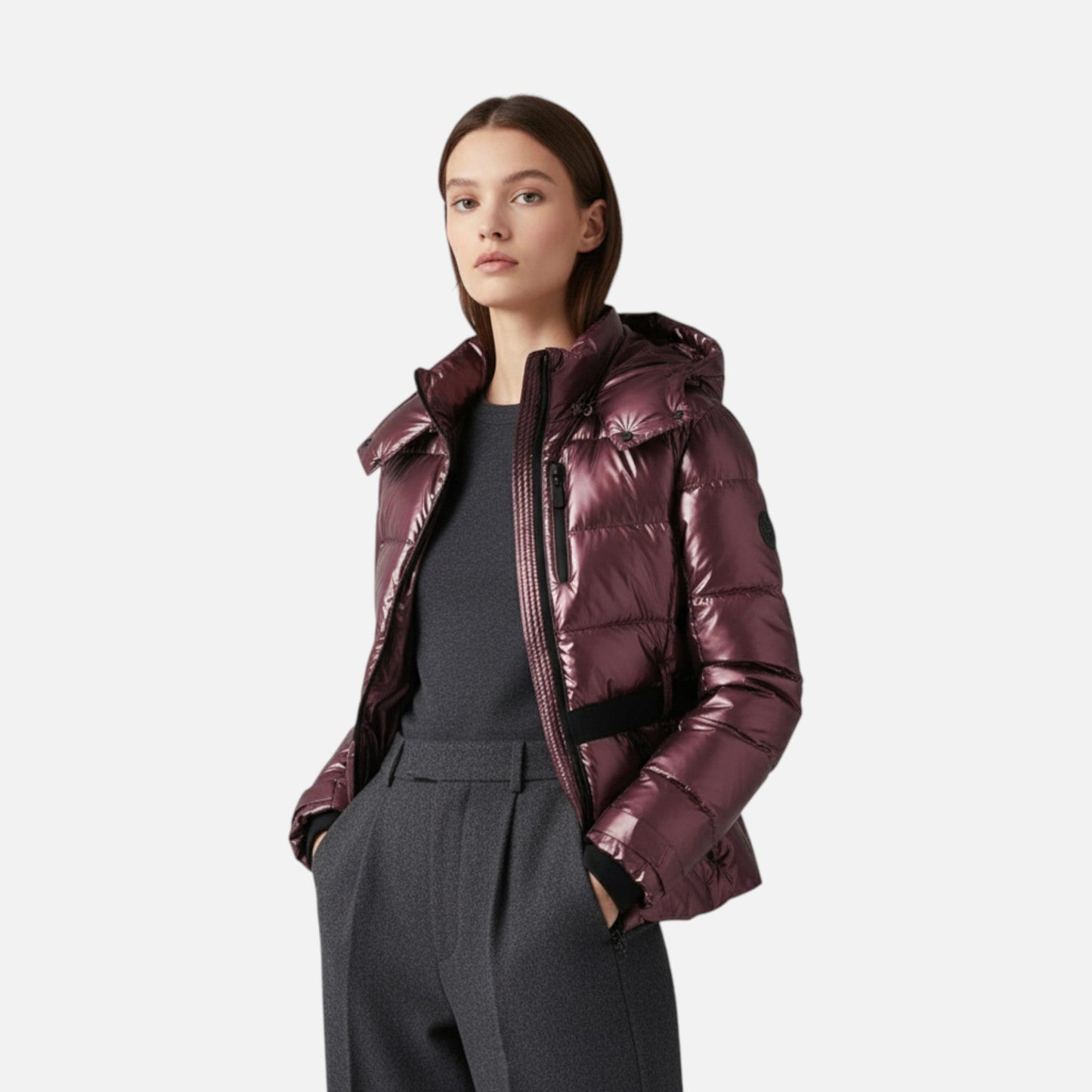 Damen Steppjacke mit Kapuze & Tailliertem Schnitt – Warm, Funktional & Feminin