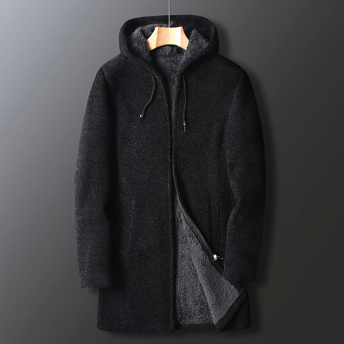 Merion | Herren Plüschjacke mit Kapuze & Reißverschluss – Warme Teddy-Fleecejacke für Alltag & Freizeit