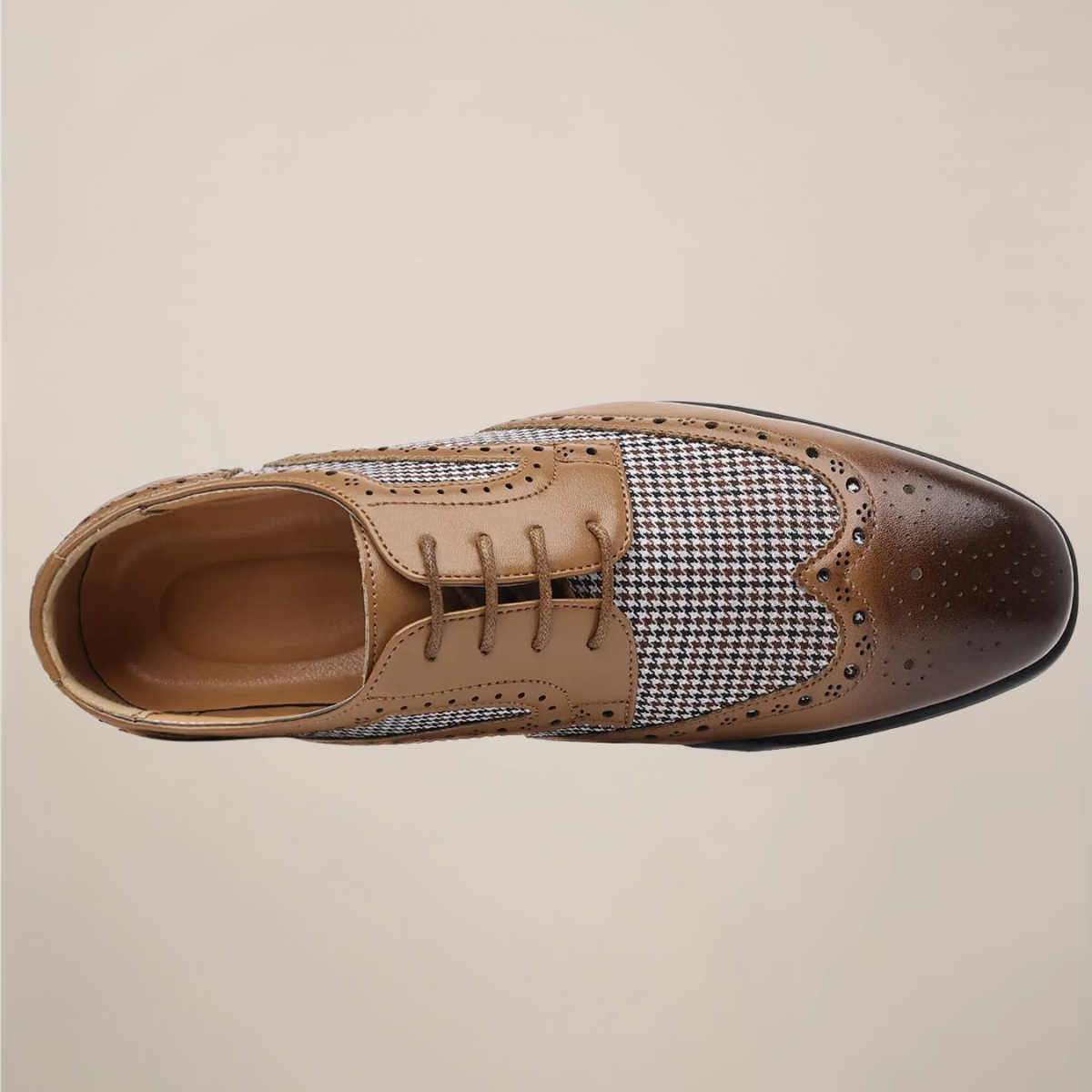 Devin | Herren Oxford Schuhe – Hahnentritt-Muster & Klassische Brogue-Details