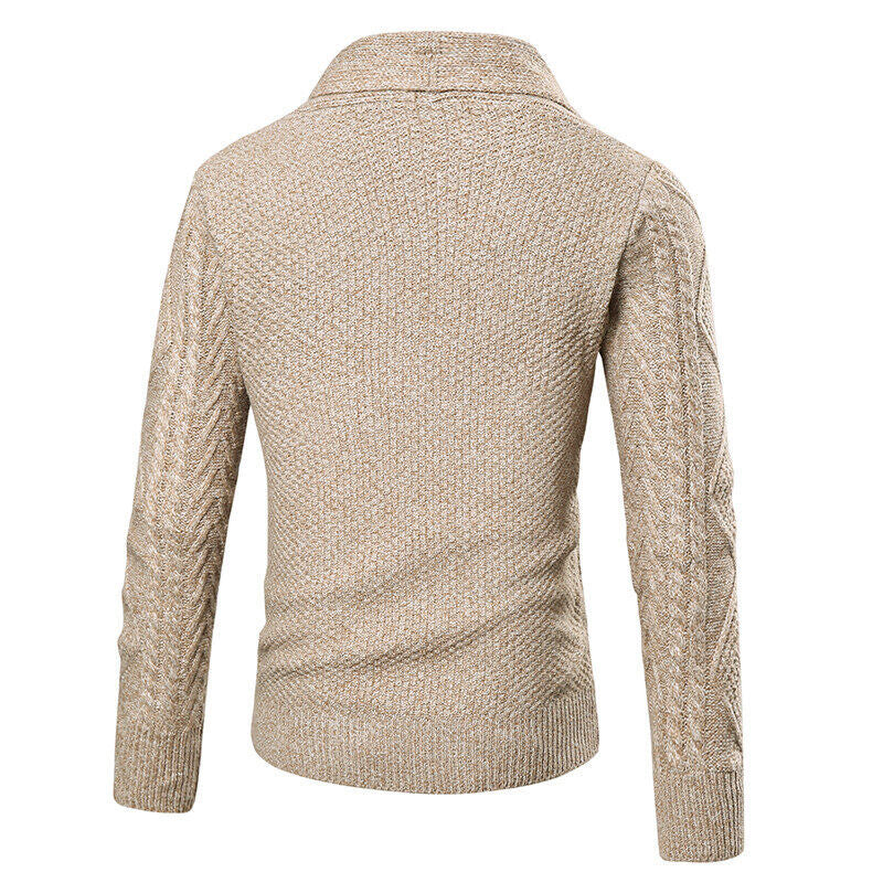 Herren Strickcardigan | Modernes Zopfmuster & Aufgesetzte Taschen für Stil & Komfort