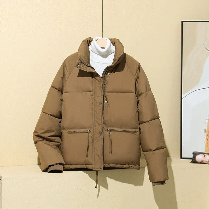 Francielle | Damen Puffer Jacke, gesteppte Kurzjacke, isoliert, Boxy Fit mit Stehkragen