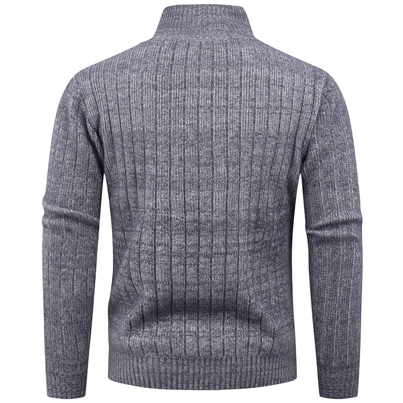Men's Knit Sweater | Moderner Reißverschluss & Rippstruktur | Stilvoll & Bequem