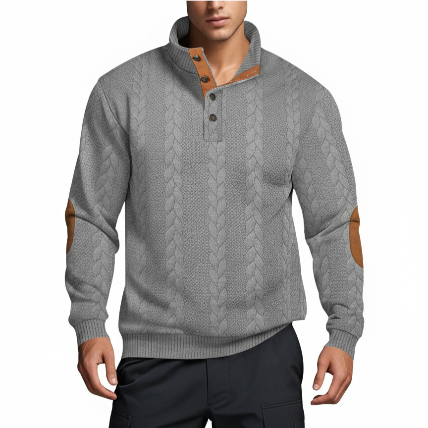 Strickpullover Herren | Hoher Kragen mit Muster für stilvollen Look