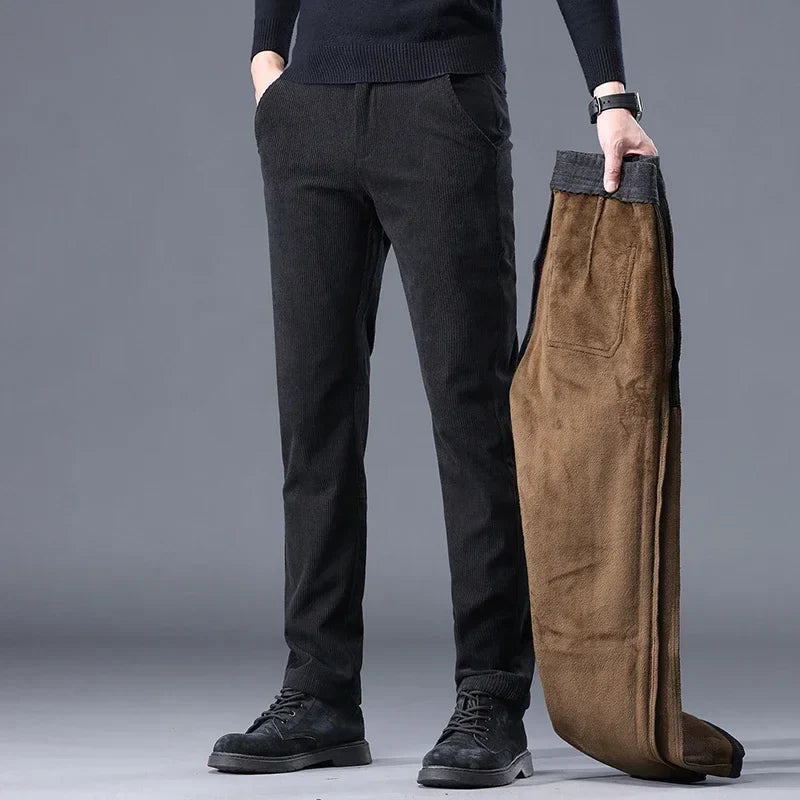 Elmsley | Herren Cordhose mit Fleecefutter Slim Straight Fit, Warm & Elegant