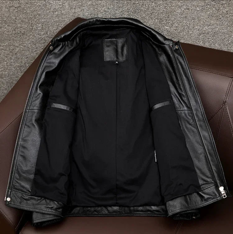 Aenora | Herren Vintage Lederjacke in Braun, Langlebig & Zeitlos mit Knopfverschluss