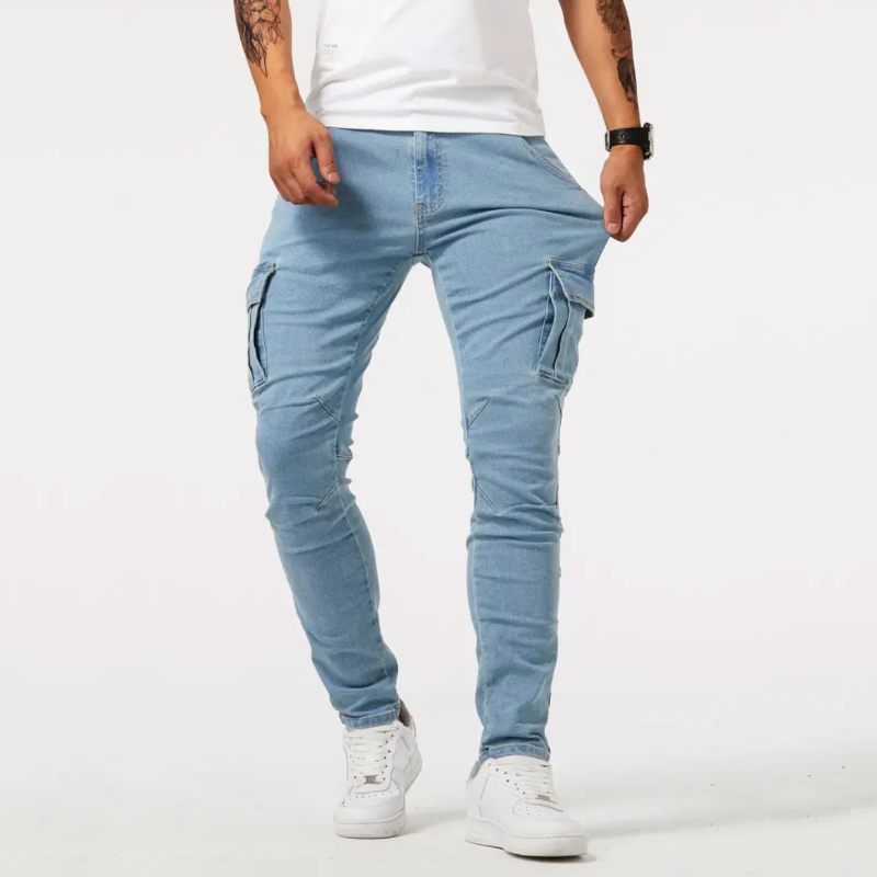 Schmal geschnittene Cargo-Jeans – Modern, Funktional & Komfortabel