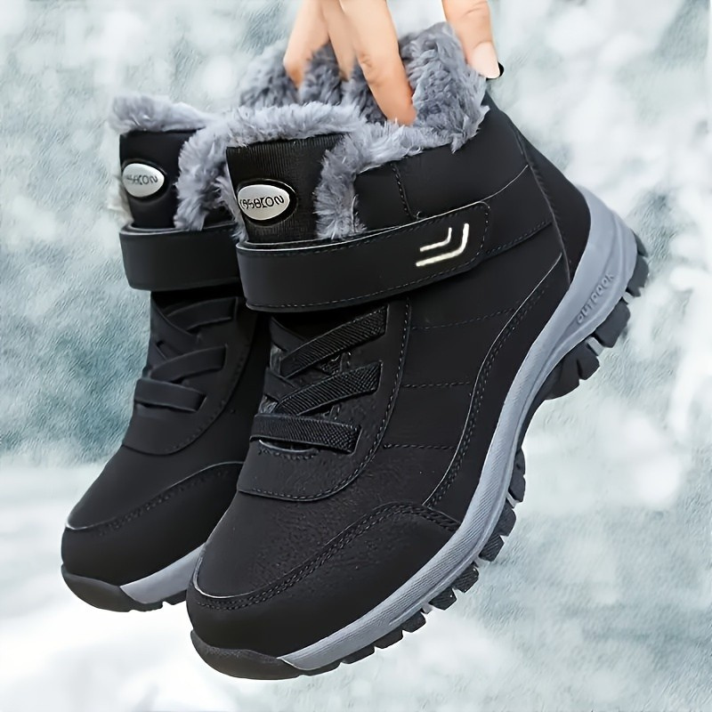 Claribella | Unisex Winterstiefel Knöchelhoch mit Klett- & Schnürverschluss, Warm Gefüttert