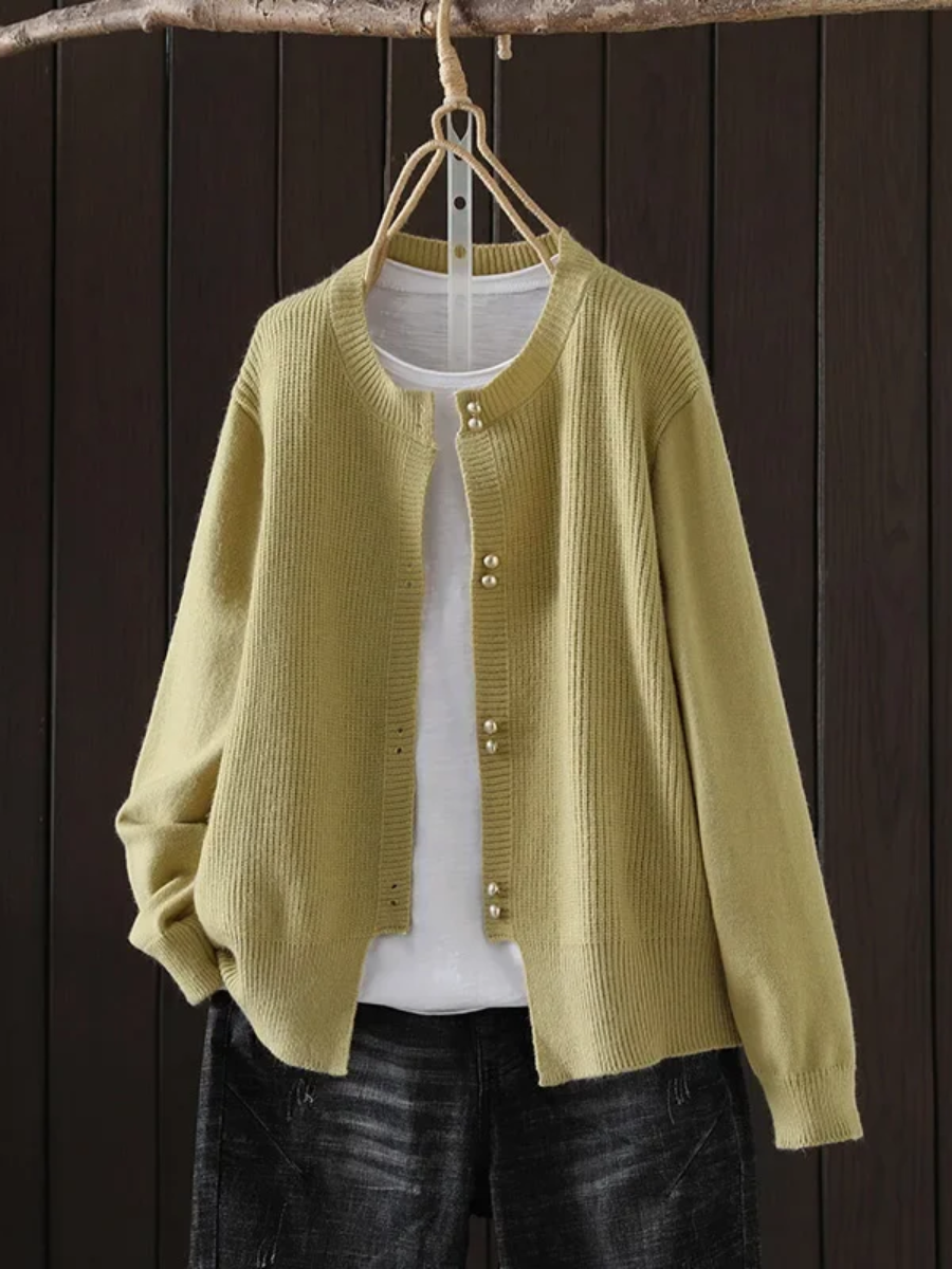 Elegante Damen Strickjacke mit Perlenknöpfen | Stylisch & Vielseitig