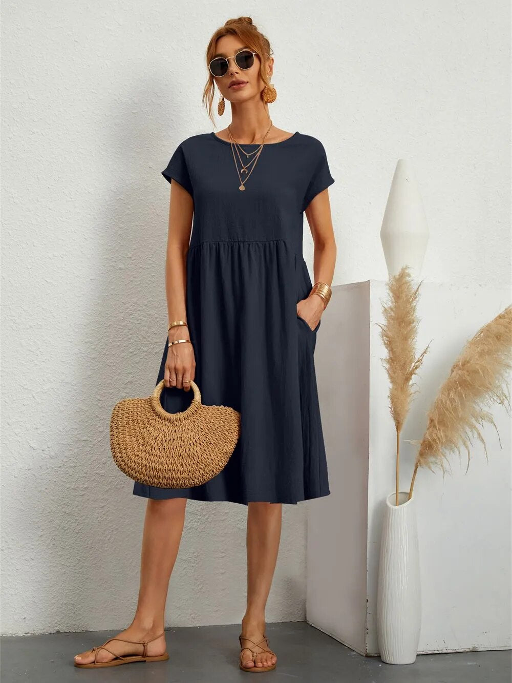 Magdaly | Locker geschnittenes Sommerkleid mit Kurzarm – Luftig, Bequem & Zeitlos Elegant