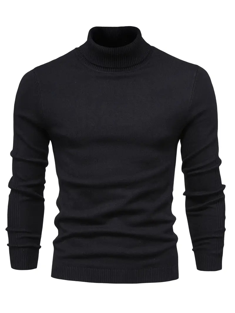 Clemaria | Herren Rollkragenpullover Slim Fit, Langarm Strick für Smart Casual Look