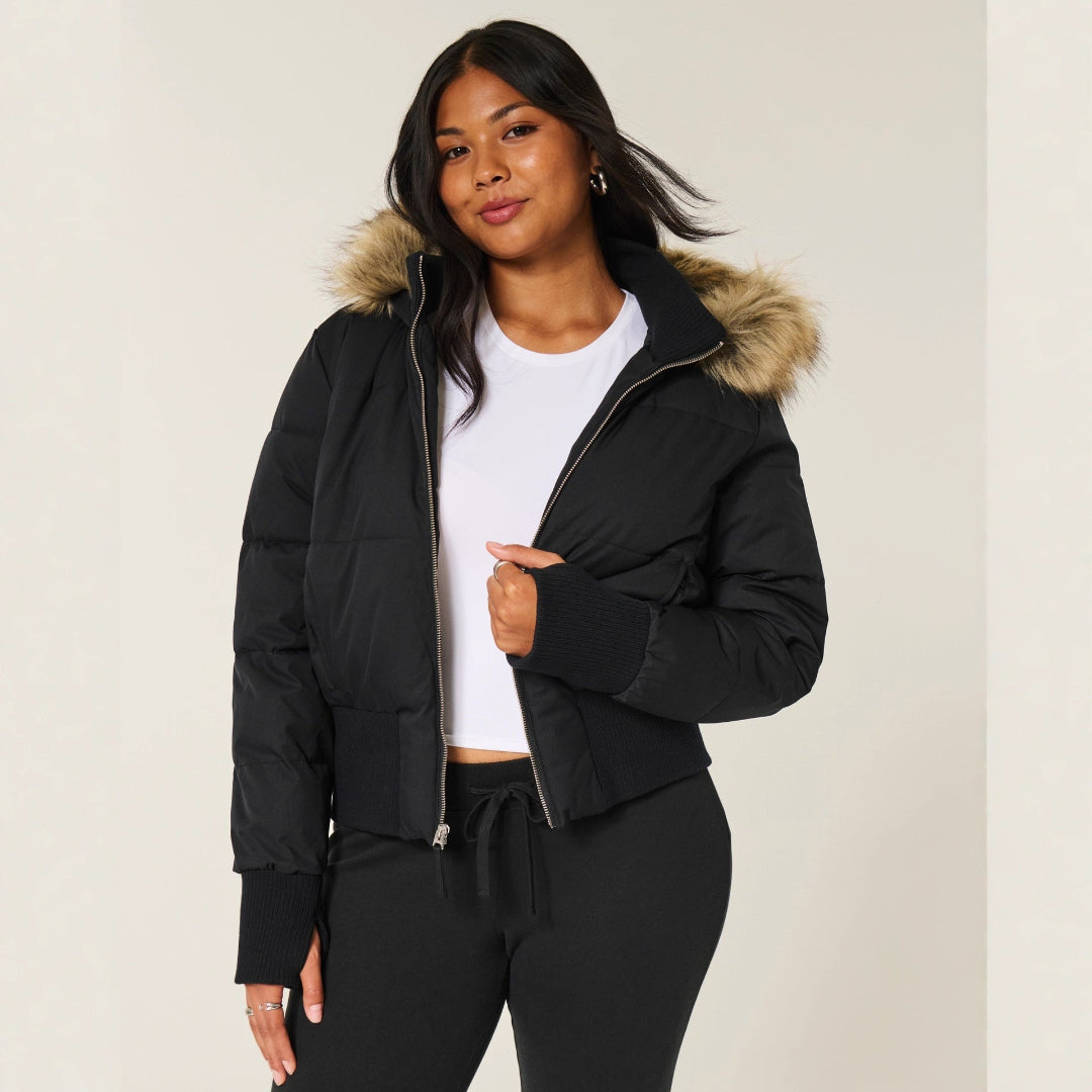 Damen Wattierte Übergangsjacke mit Kapuze – Warme Steppjacke für Alltag und kühle Tage