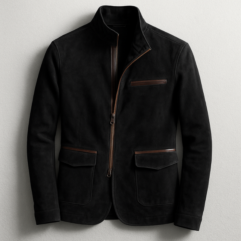 Herren Jacke | Tailliert mit Stehkragen und Reißverschluss