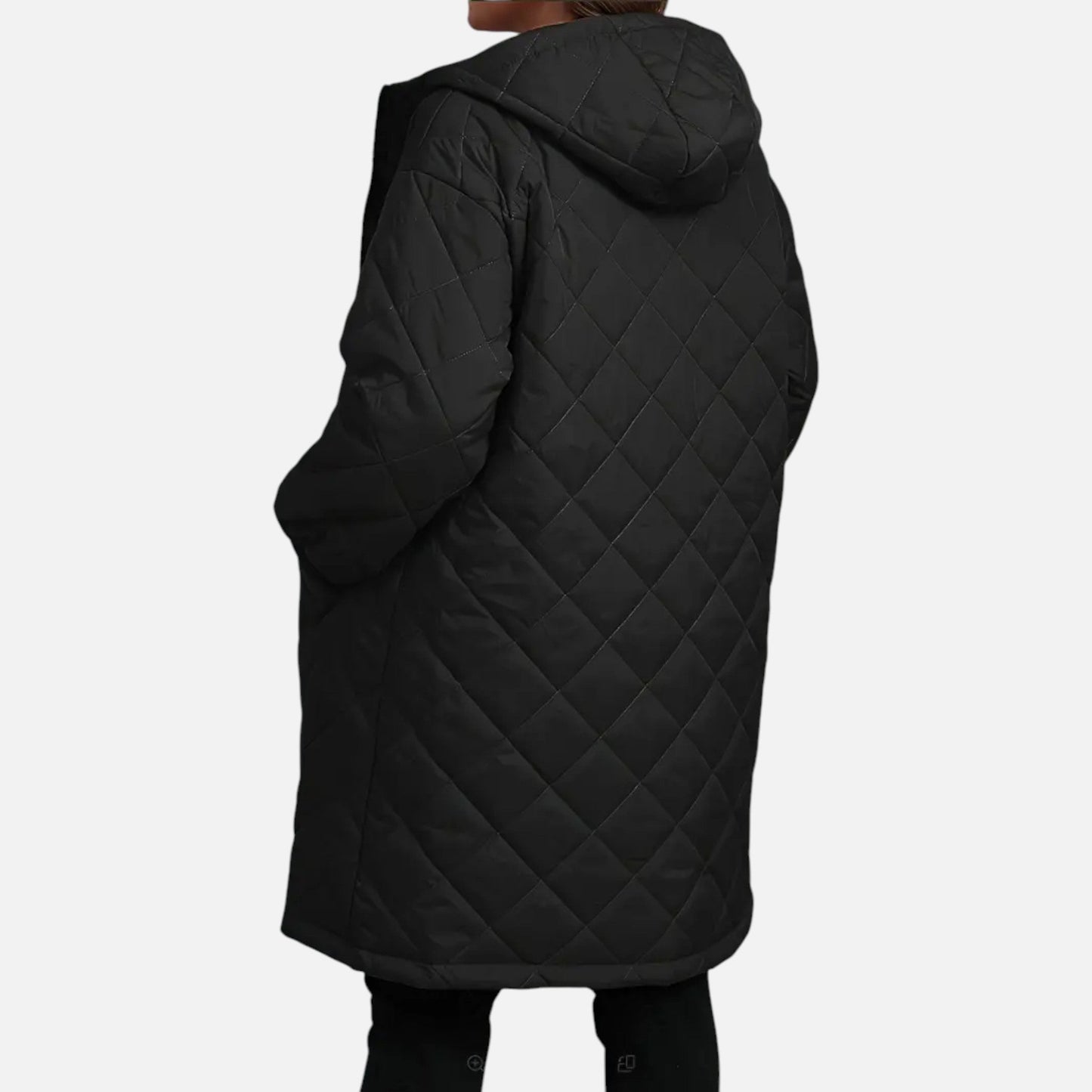 Troselle | Damen Steppjacke mit Kapuze – Langer Solider Mantel für Herbst & Winter