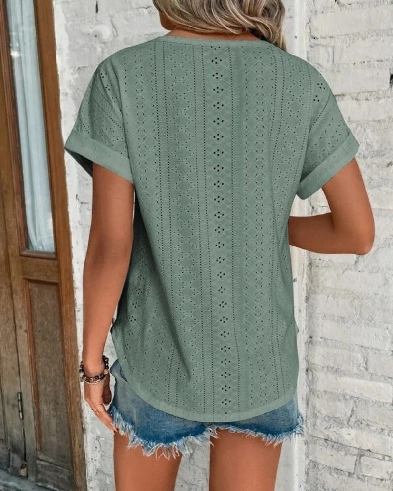 Damen Sommerbluse mit lockerer Passform – Kurzarmbluse für Alltag und entspannte Outfits