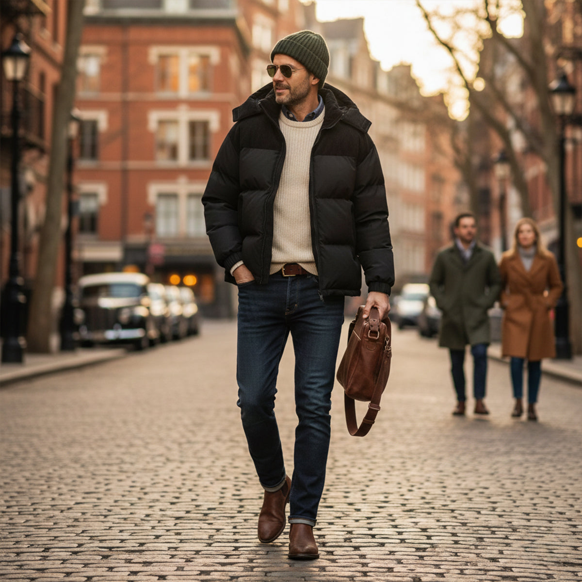 Gepolsterte Herren Winterjacke mit Kapuze – Warm, Funktional & Alltagstauglich