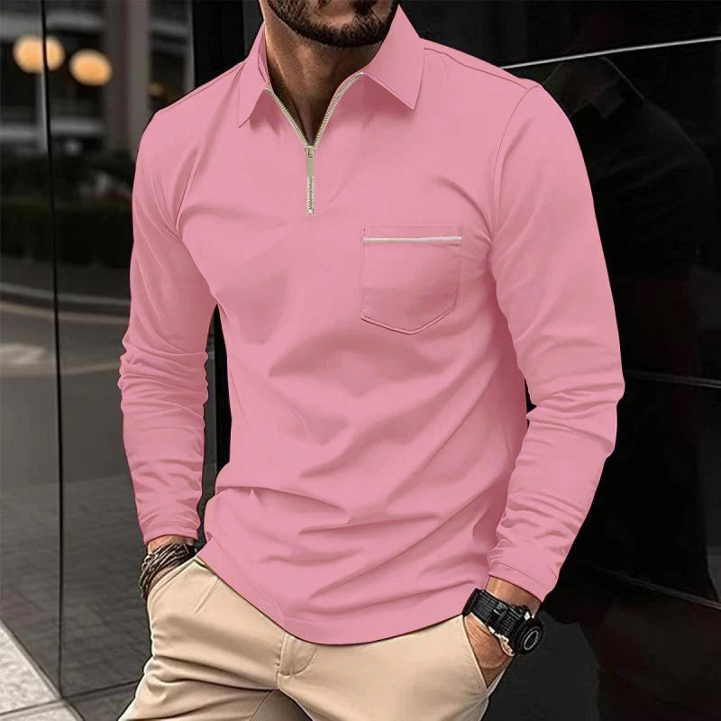 Langarm-Poloshirt Herren mit Reißverschluss | Sportlich, Elegant & Vielseitig