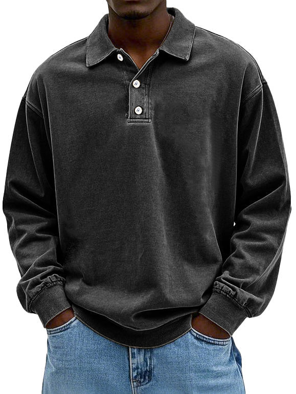 Herren Polo-Sweatshirt Langarm | Lässig, Bequem & Zeitlos Modern