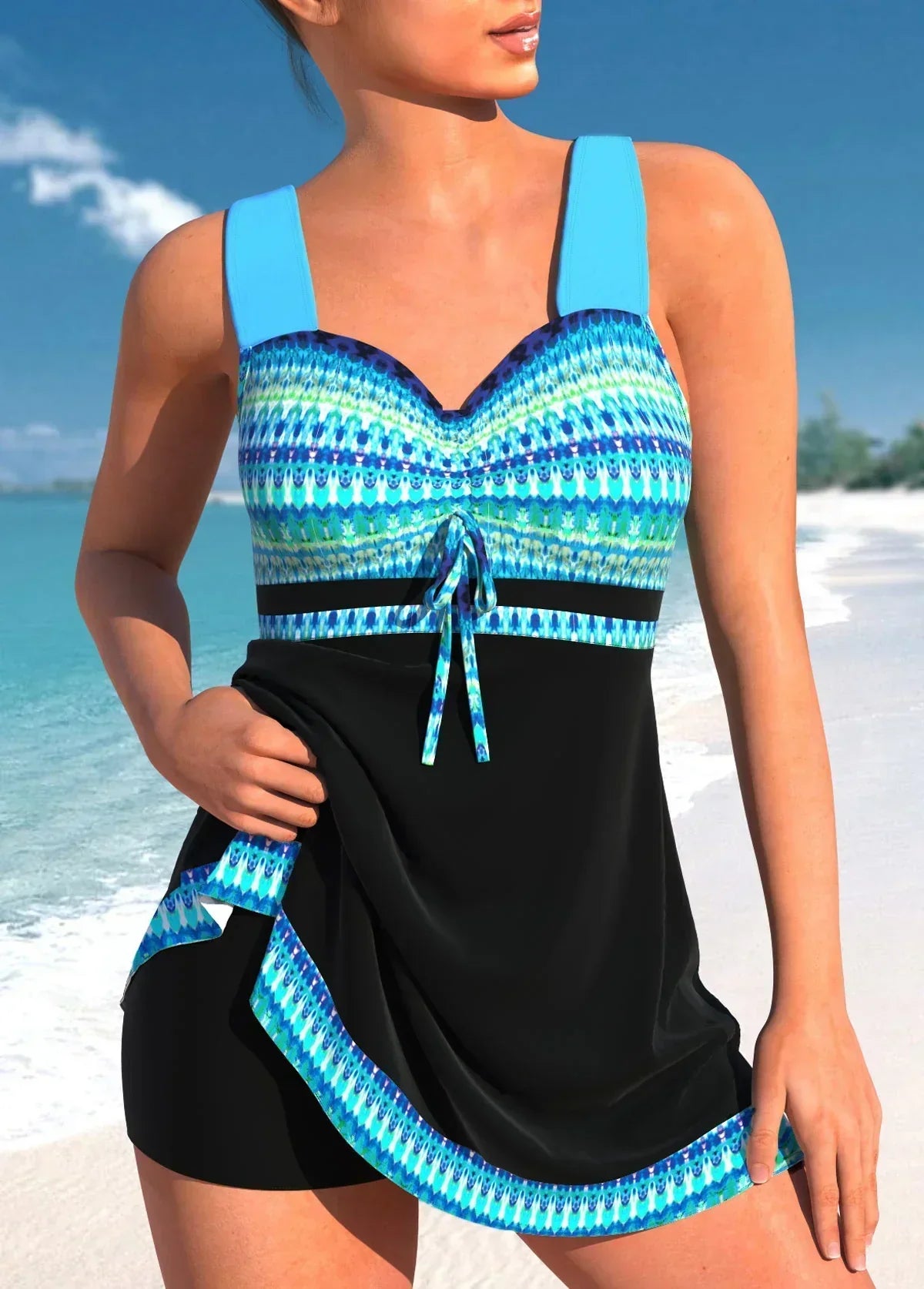 Weichy | Zweiteiliger Damen Tankini mit Shorts – Elegantes Badeoutfit mit Figurformendem Schnitt & Stylischem Design