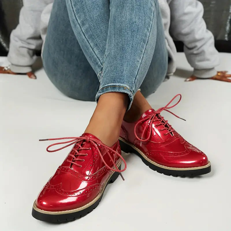 Novessa | Damen Schnürschuhe, Glänzend & Stilvoll für elegante Outfits
