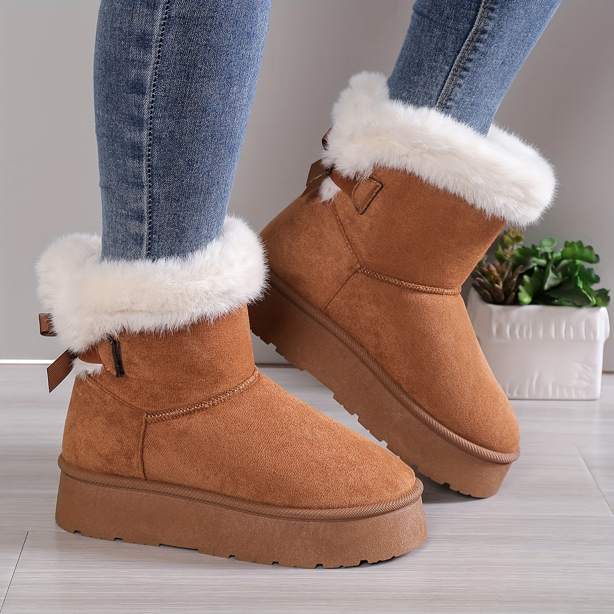Zienna | Damen Winterstiefel mit Warmfutter & Rutschfester Sohle, Bequeme Thermo Boots für Kalte Tage