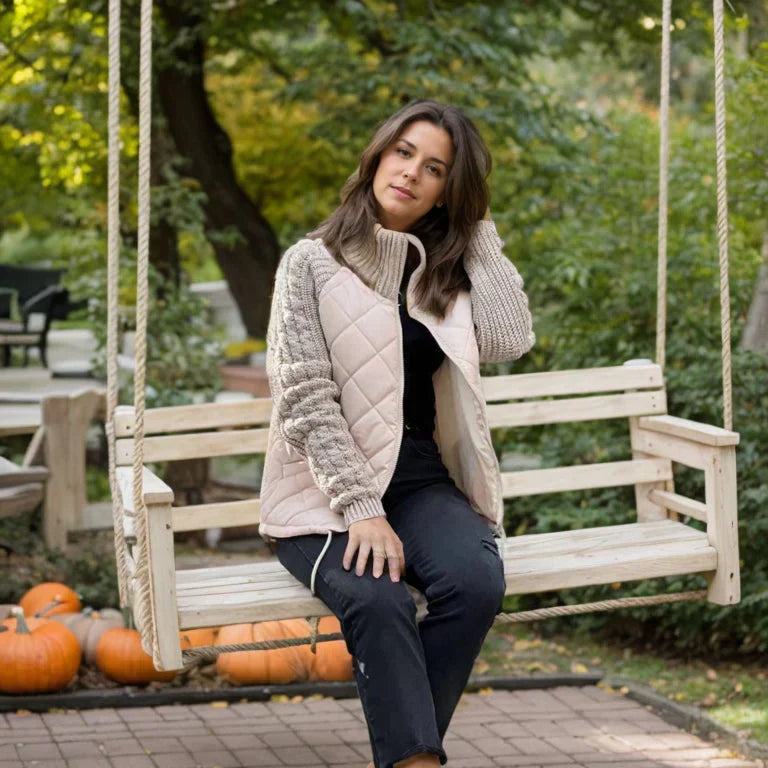 Alberina | Damen Steppjacke mit Stehkragen, Reißverschluss & zeitlosem Komfort im modernen Design