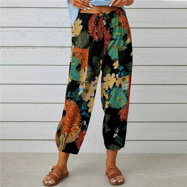 Lotte | Damenhose mit Blumenmuster, Luftig & Weit für Lässige Tage