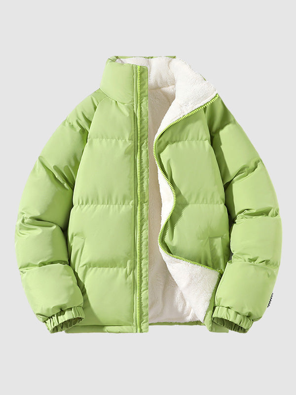 Herren | Gefütterte Fleece-Pufferjacke mit Kapuze – Warm & Stylisch