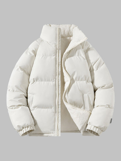 Herren | Gefütterte Fleece-Pufferjacke mit Kapuze – Warm & Stylisch