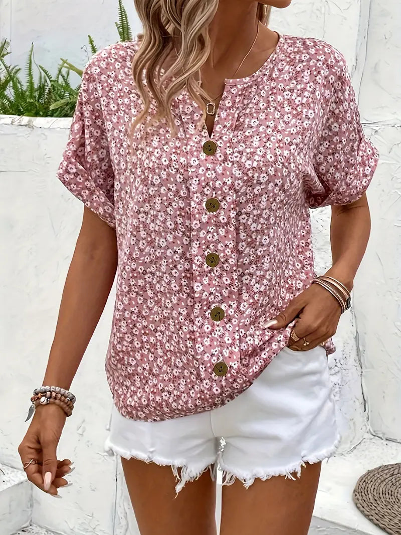 Damen Sommer-Top mit Knopfleiste – Luftig, Elegant & Vielseitig