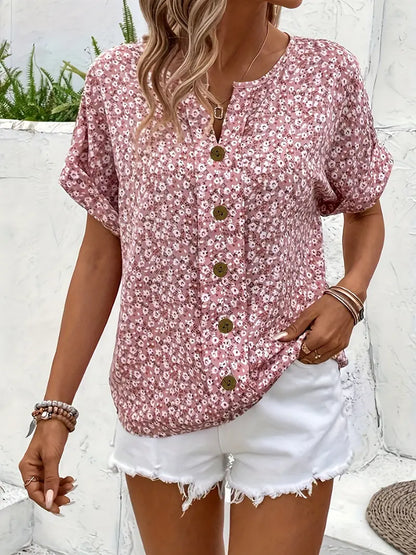 Damen Sommer-Top mit Knopfleiste – Luftig, Elegant & Vielseitig