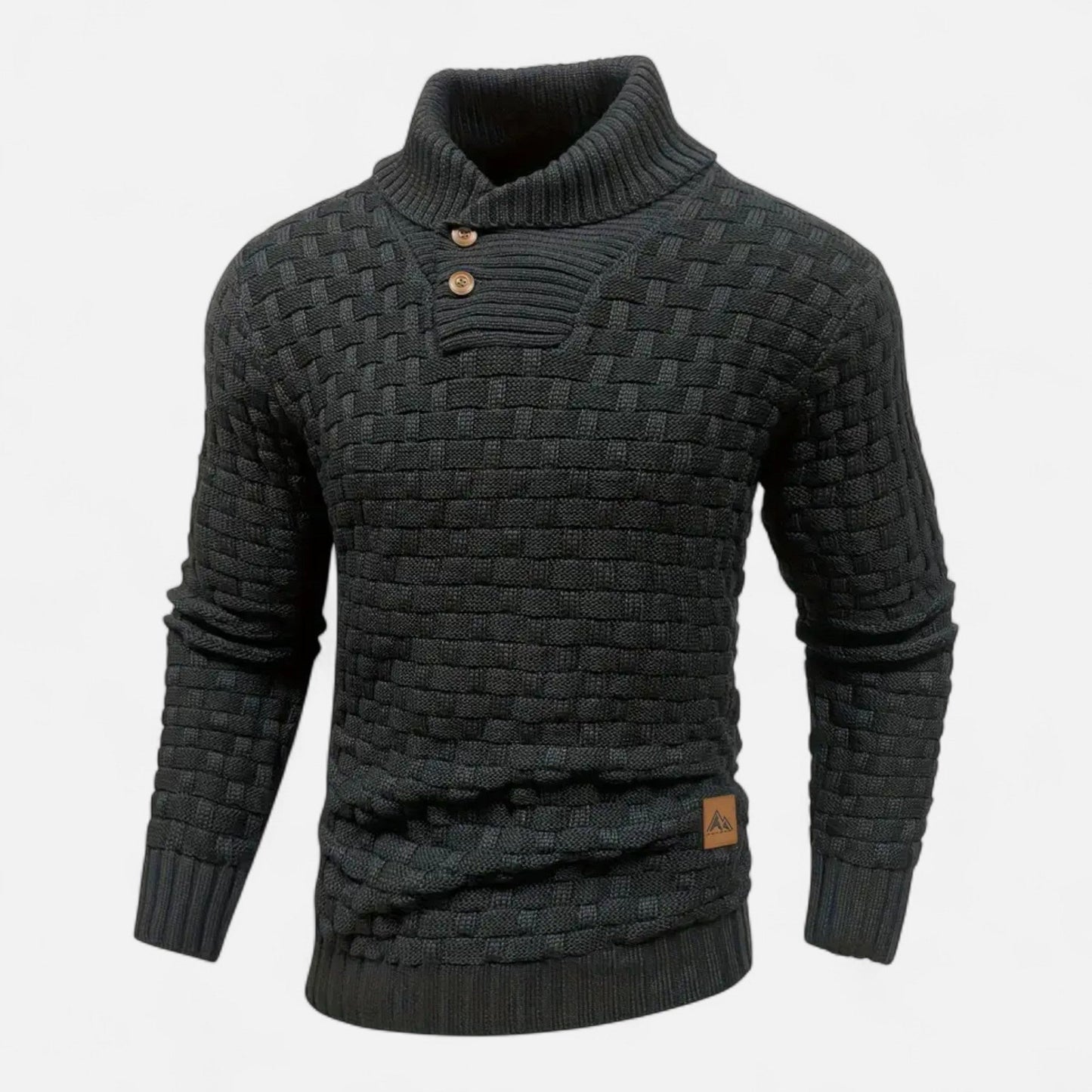 Jasper | Herren Strickpullover mit Knopfleiste – Klassischer Winterpullover in Solider Farbe