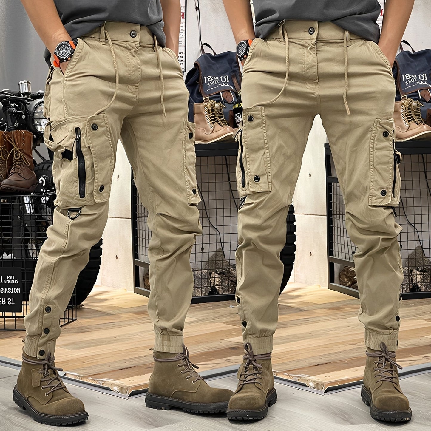 Herren Cargo-Hose im Utility-Stil – Robuste Freizeithose für Alltag, Outdoor und urbane Looks