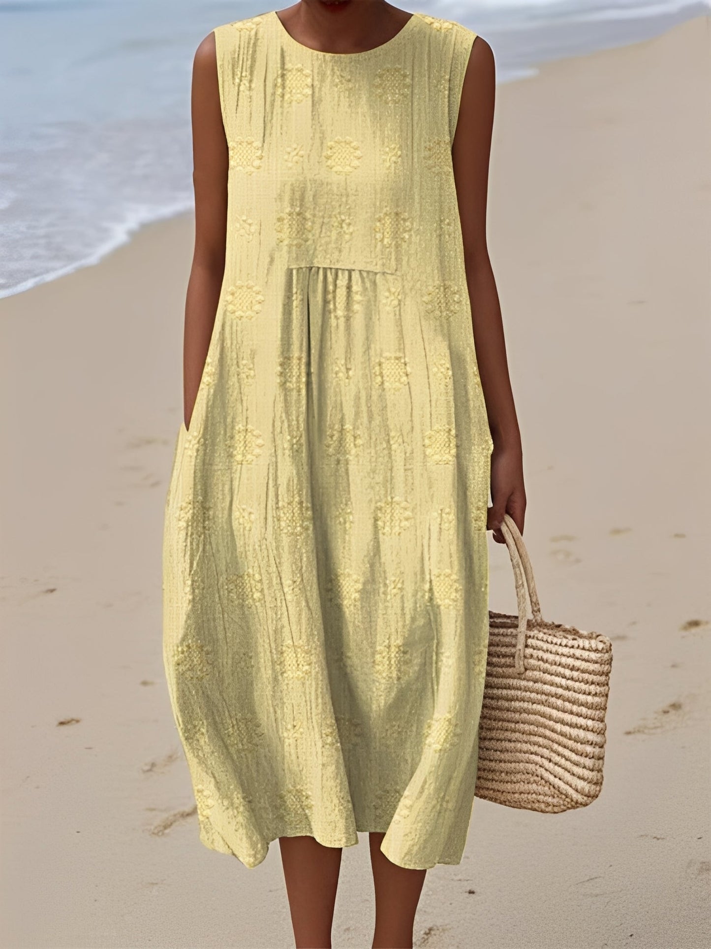 Damen Sommerkleid – Ärmelloses Kleid mit modernem Muster und bequemer Passform