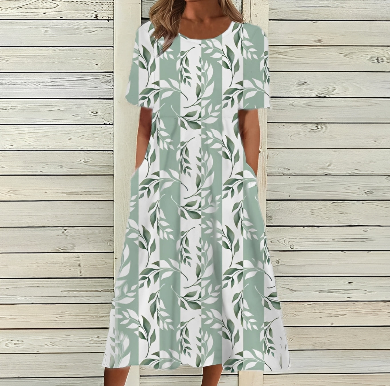 Damen Midikleid – Elegantes Kleid mit floralem Design und fließender Passform