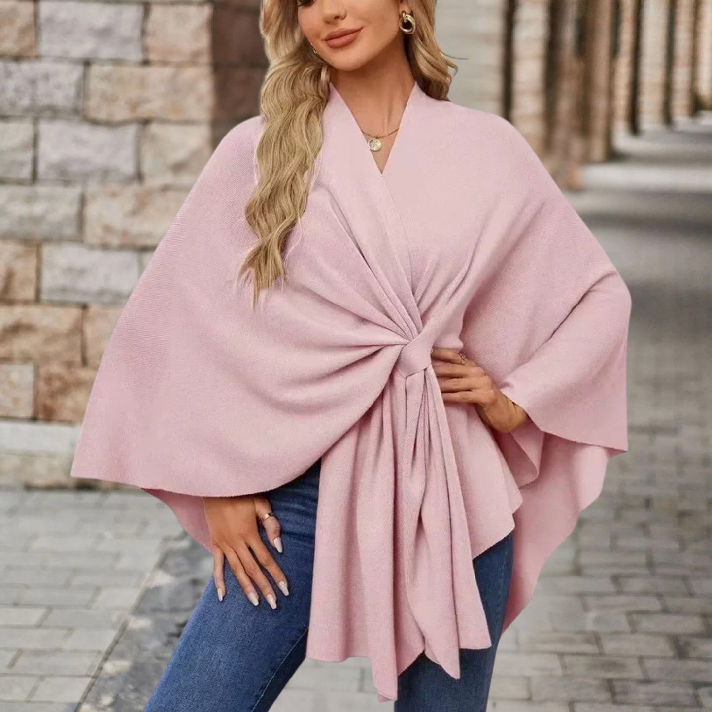 Elegantes Wickel-Poncho-Top Damen | Stilvolle Leichtigkeit & femininer Chic
