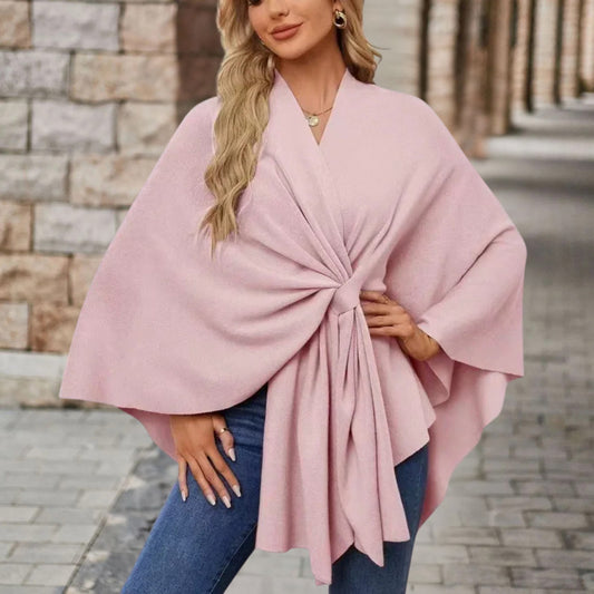 Elegantes Wickel-Poncho-Top Damen | Stilvolle Leichtigkeit & femininer Chic