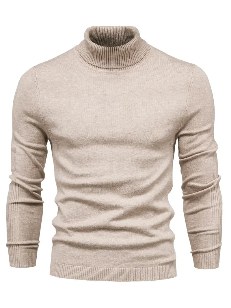 Clemaria | Herren Rollkragenpullover Slim Fit, Langarm Strick für Smart Casual Look