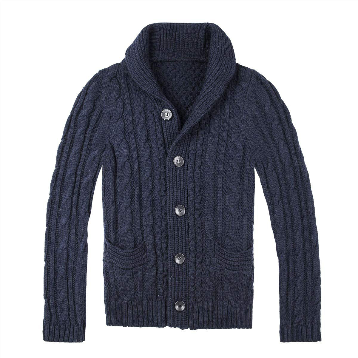 Herren Strickjacke | Elegantes Zopfmuster & Praktische Taschen | Stilvoll & Vielseitig