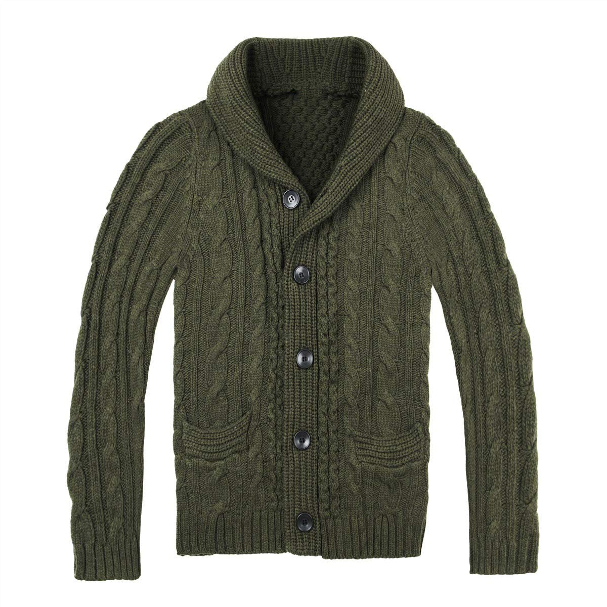 Herren Strickjacke | Elegantes Zopfmuster & Praktische Taschen | Stilvoll & Vielseitig