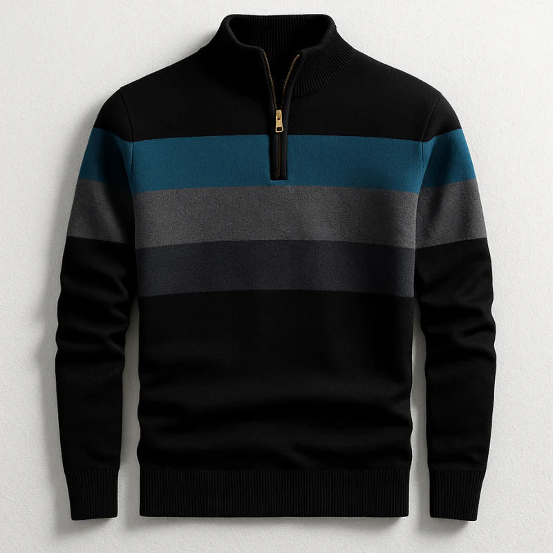 Herren-Halbzippullover mit Modernem Streifen-Design | Stilvoll, Warm & Vielseitig für Jeden Tag