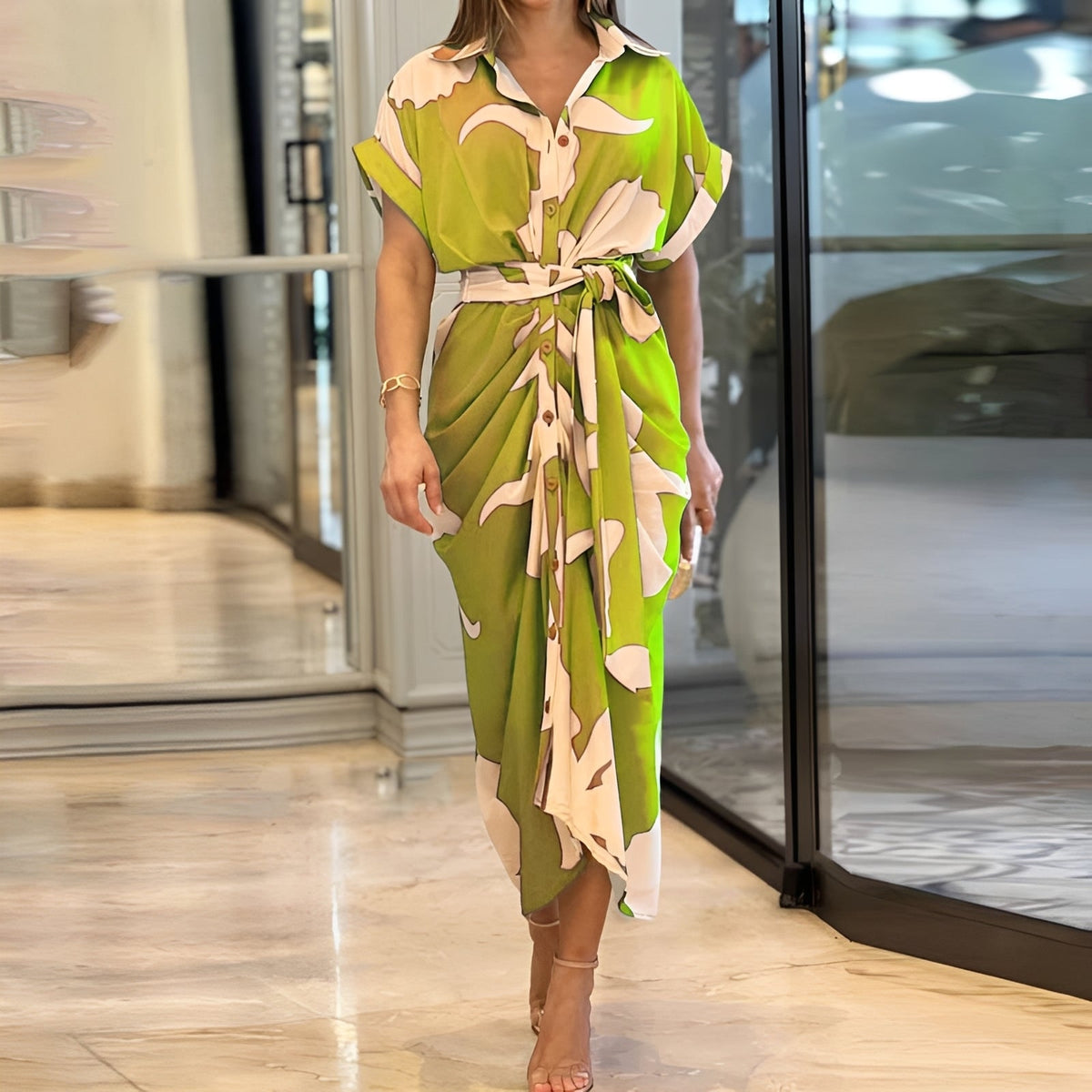 Damen Kleid mit Knopfleiste und lockerem Schnitt – Komfortables Freizeitkleid für Alltag und entspannte Outfits