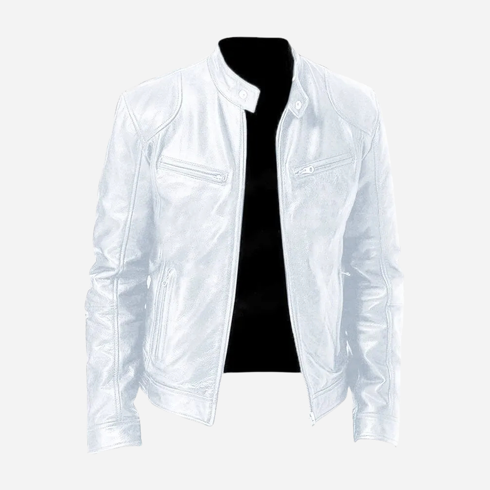 Herren Biker-Lederjacke Dunkelblau | Maskulin & Urban